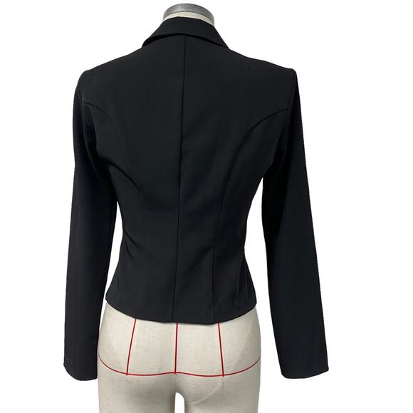 Vintage A-List Womens Size 3/4 Black Hook Closure Pink Bow Blazer - Picture 3 of 7